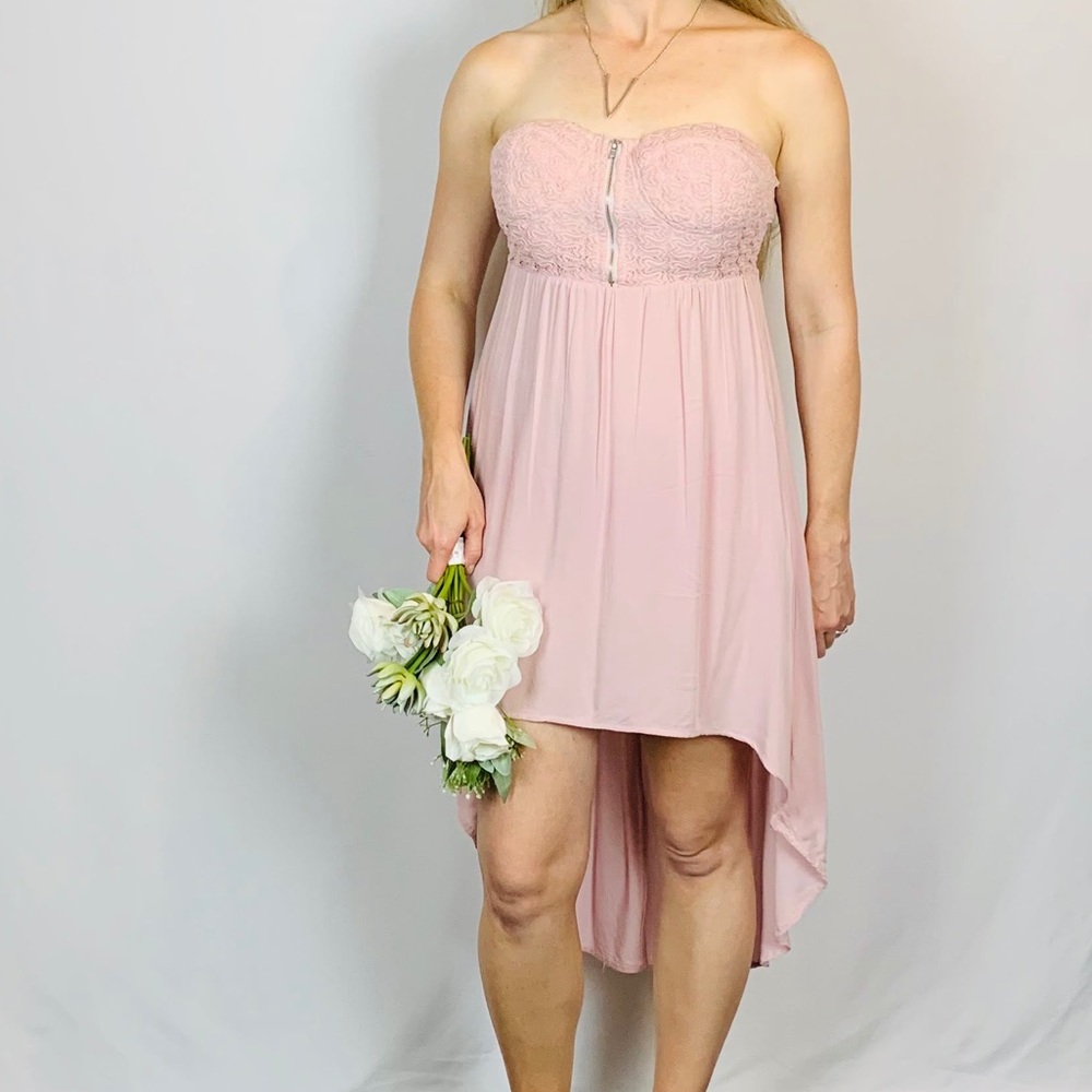 Poetry Pink Strapless Dress Medium - Picture 6 of 6